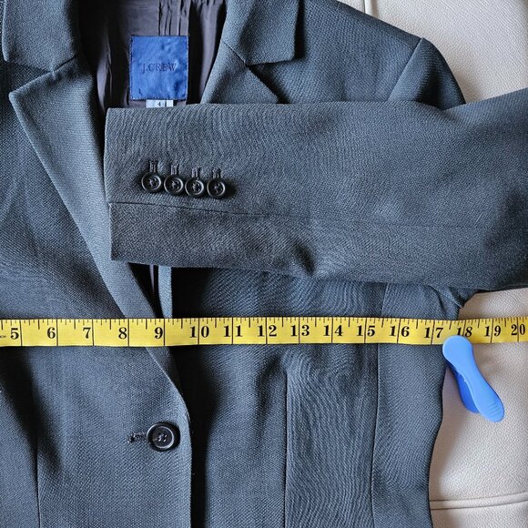 J.Crew 100% Wool Two-Button Blazer Dark Charcoal Grey - Size 4 - Picture 9 of 12